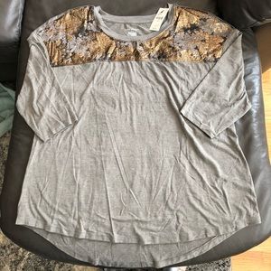 NWT Lane Bryant 3/4 Sleeve w Gold Detail 14/16